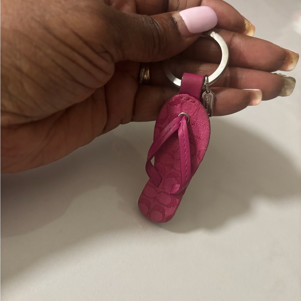 Pink Flip Flop coach Keychain